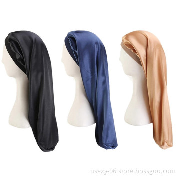 Best Price for Wholesale Women's Hair Satin Bonnet Sleeping Cap silk hair bonnet with Custom Logo